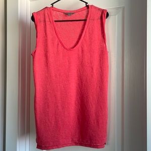 Rubbish coral/pink long length tank top size medium
